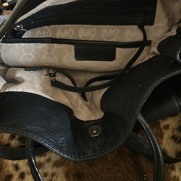 Michael Kors-XL-Hamilton Black Grain Leather Sholder bag,satchel,Gold Hardware, - Picture 11 of 17